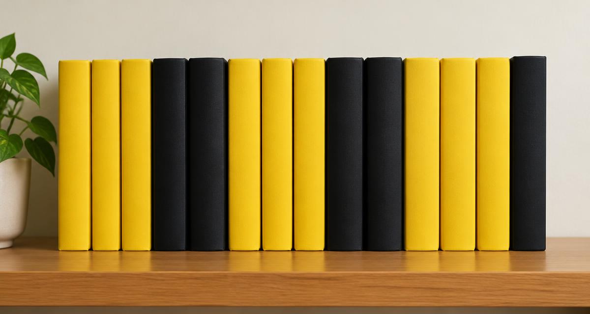 Deretan buku teks berkulit kuning dan hitam di rak sebagai gambaran silibus KAFA